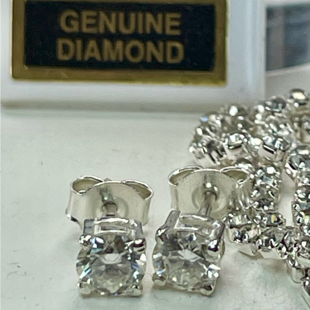 1ct Diamond CERTIFIED studs silver 925 - Picture 5 of 16